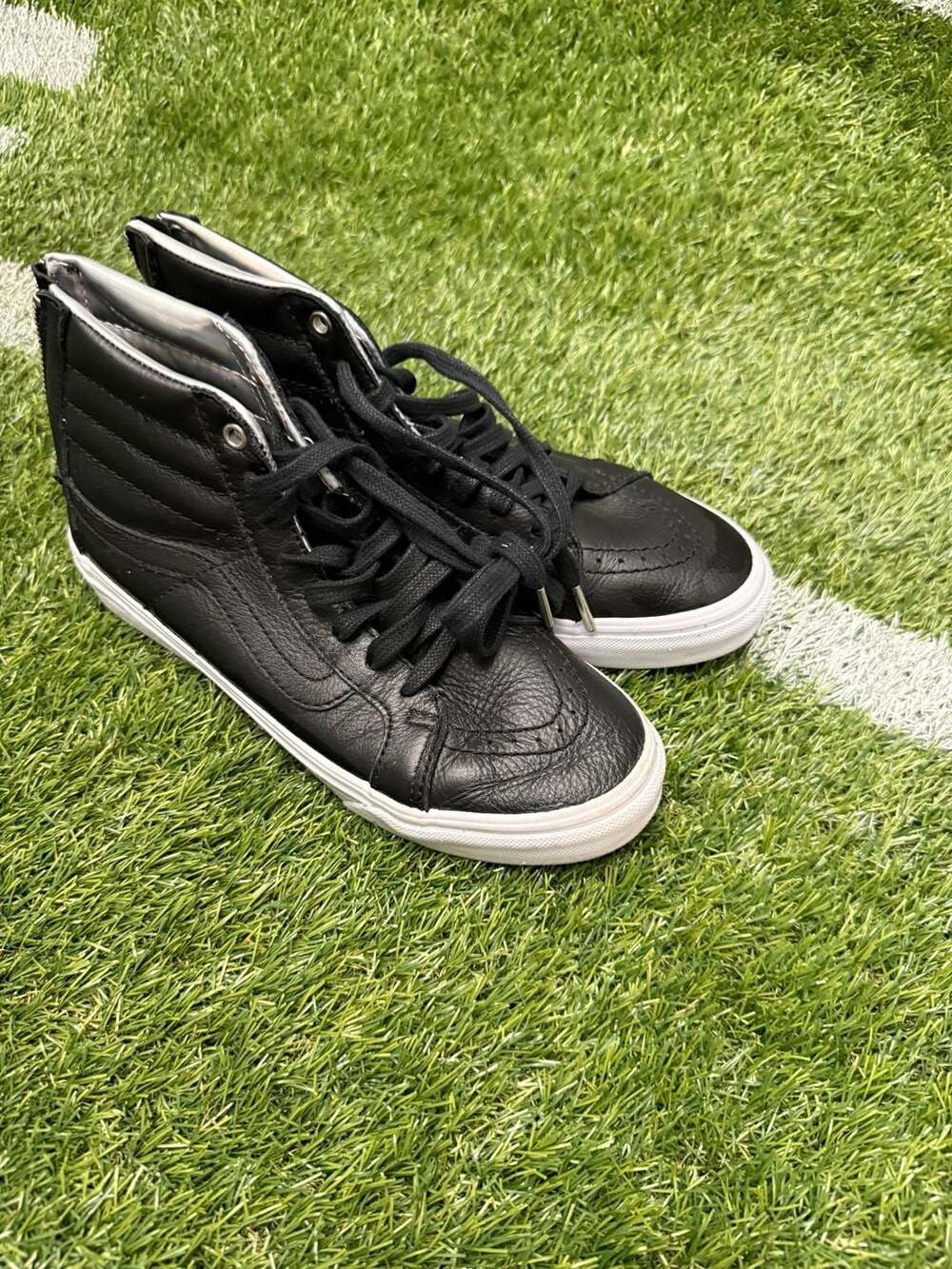 Vans Sk8-Hi Reissue Zip Black Leather High Top Sneakers